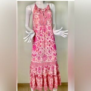 Rebecca Taylor Pink Floral Maxi Dress